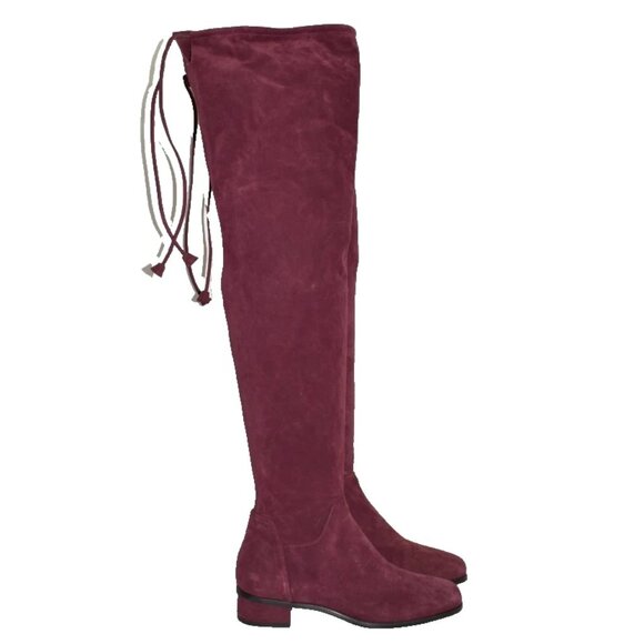 $850 Aquatalia Weatherproof Square Over The Knee Boot Suede